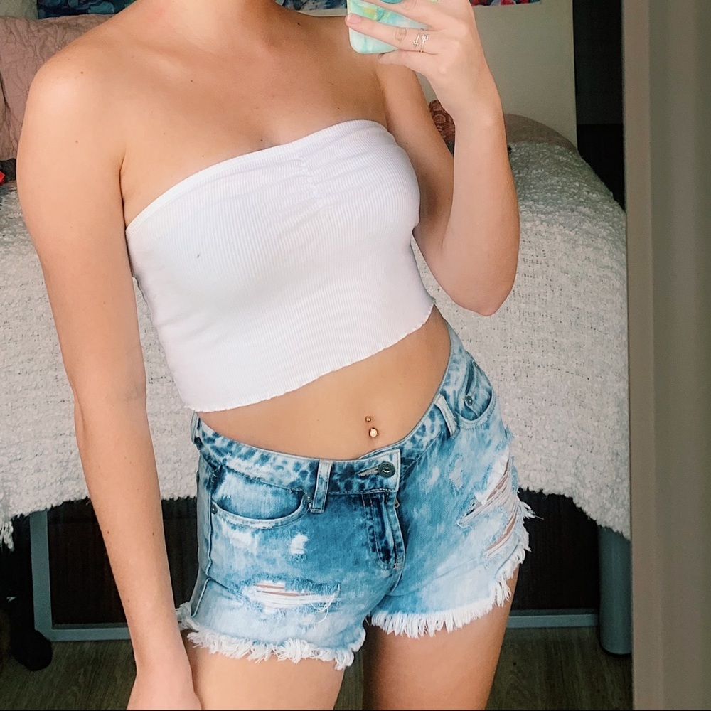 Blue/ White Fade Shorts